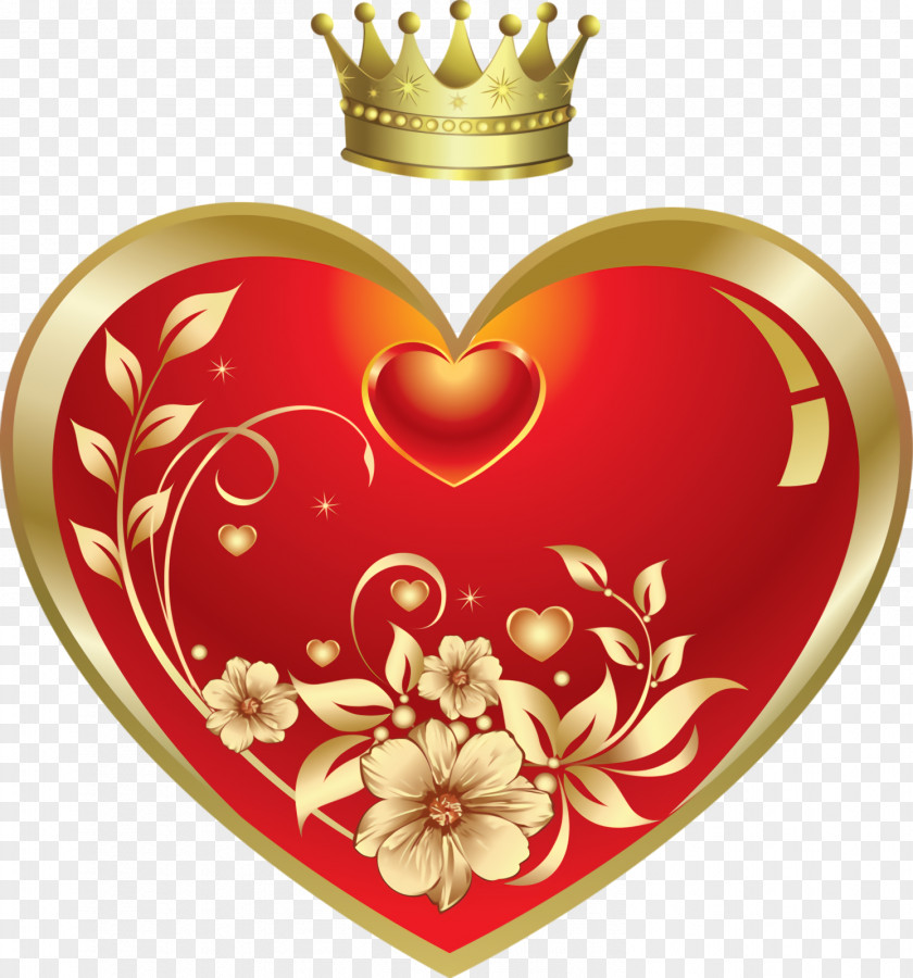 Gold Heart Valentines Day PNG