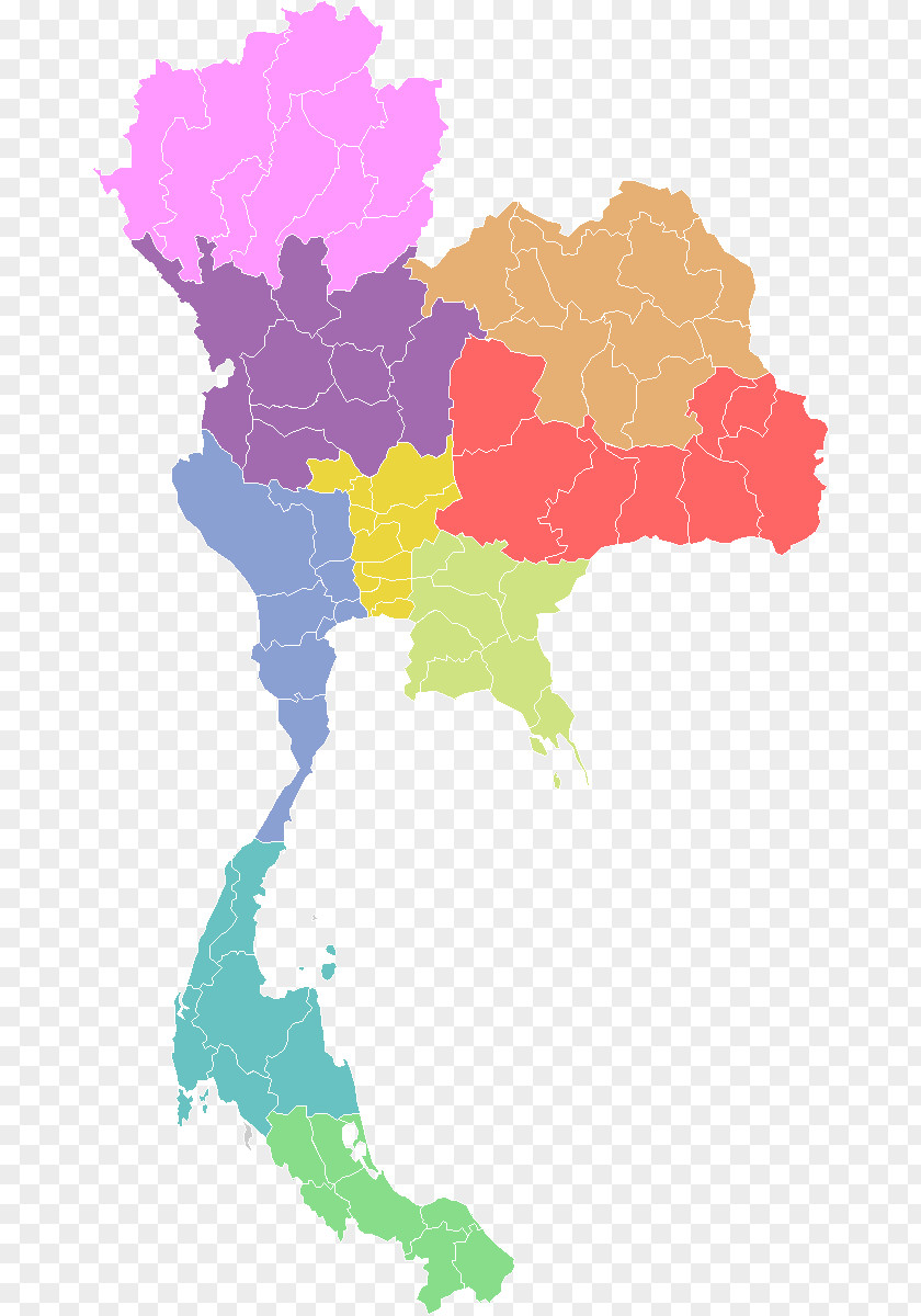Thailand Provinces Of Vector Map PNG