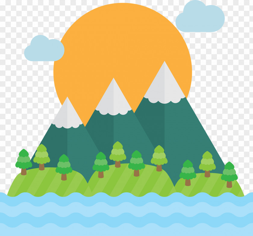 Travel Outdated Vector Landscape Mountain Euclidean PNG