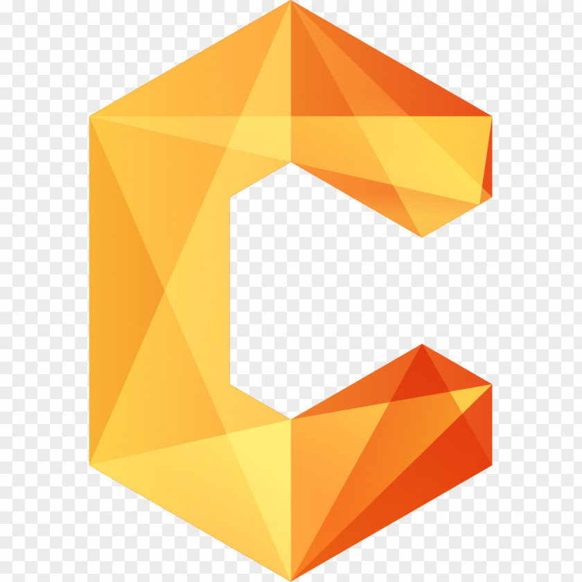 Creative Yellow Diamond Origami Geometric Stitching Letter C Geometry PNG