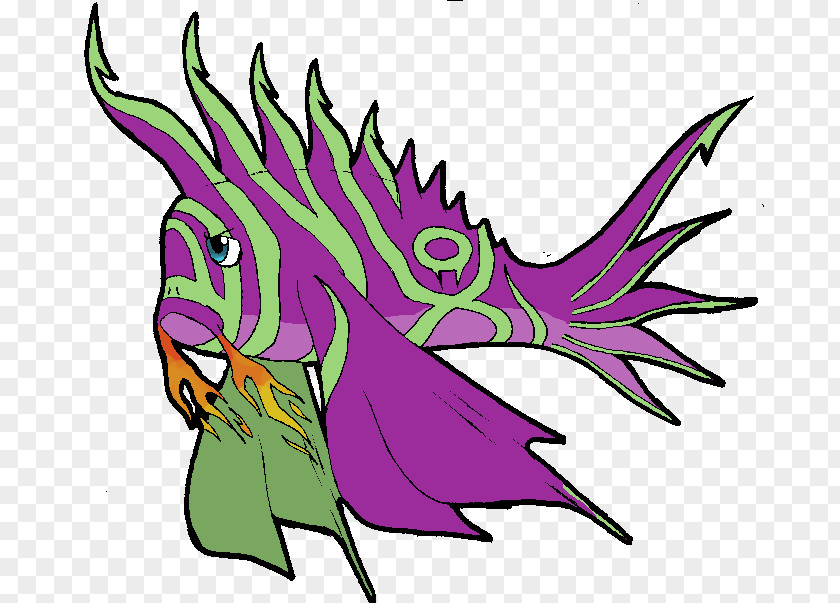 Lionfish Line Art Cartoon Leaf Clip PNG