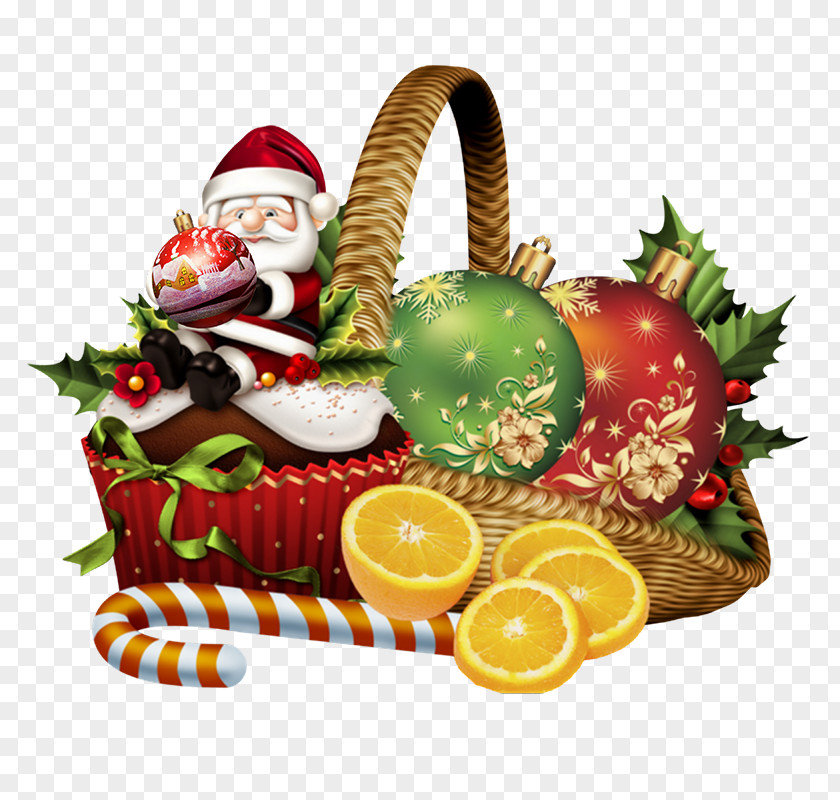 Santa Claus Clip Art Christmas Day Food Gift Baskets PNG