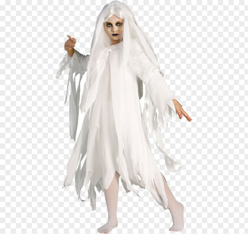 White Gauze Halloween Costume Child Ghost Party PNG