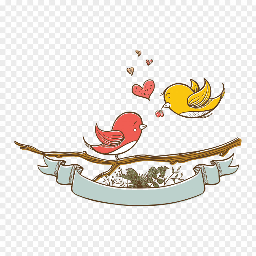Love Birds Illustration Baby Shower Infant PNG