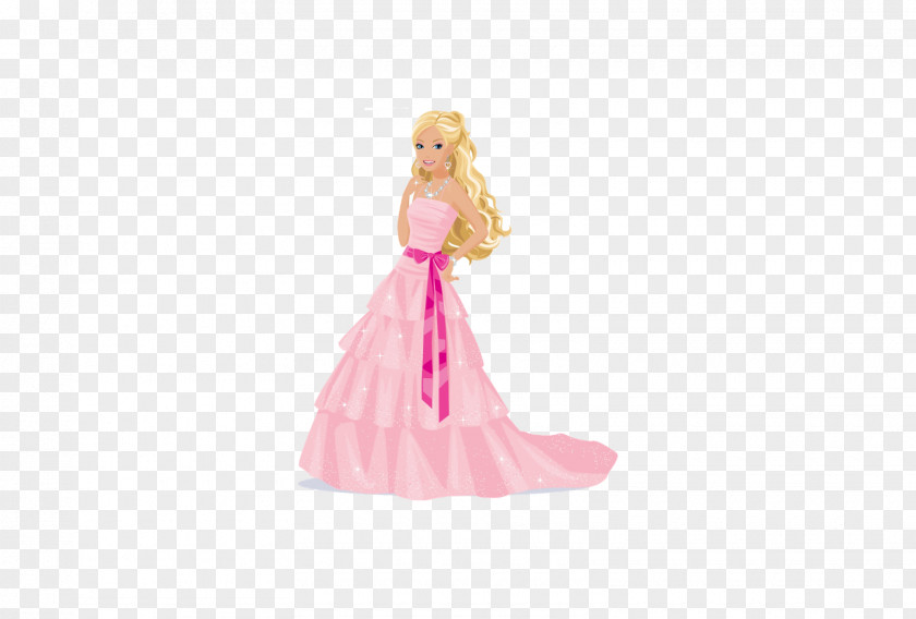 Moda Barbie Doll Dress Gown Toy PNG