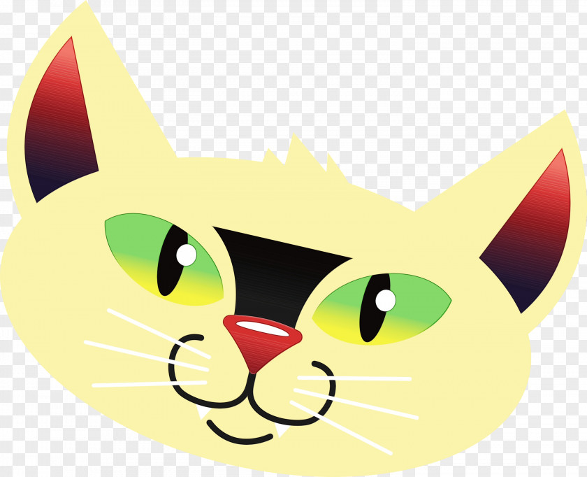 Whiskers Kitten Cat Snout Yellow PNG