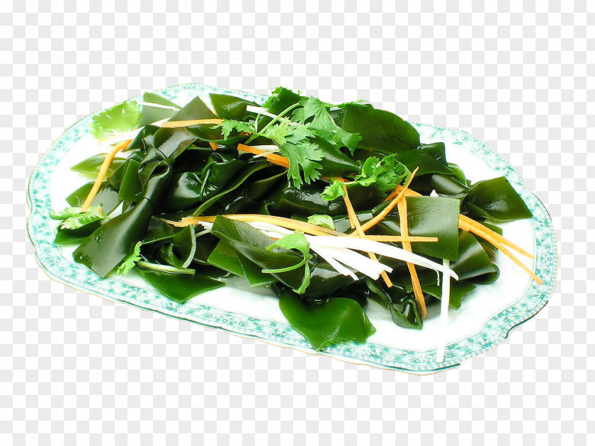 Ginger Sea Buckle Spinach Salad Saccharina Japonica Vegetarian Cuisine Food PNG