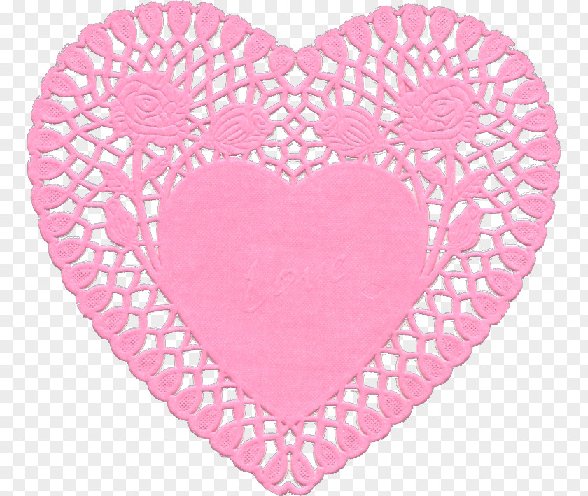 Heart Doily Valentine's Day Paper Clip Art PNG