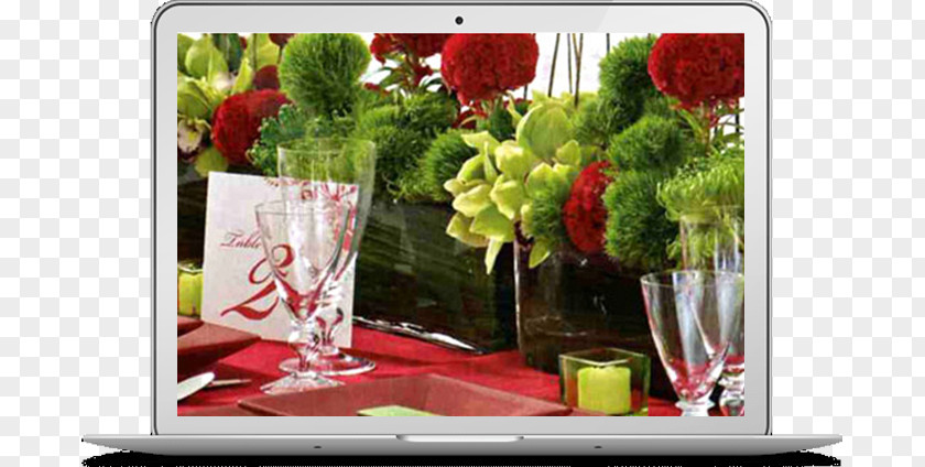 Papri Chaat Floral Design Wedding Table Centrepiece Red PNG