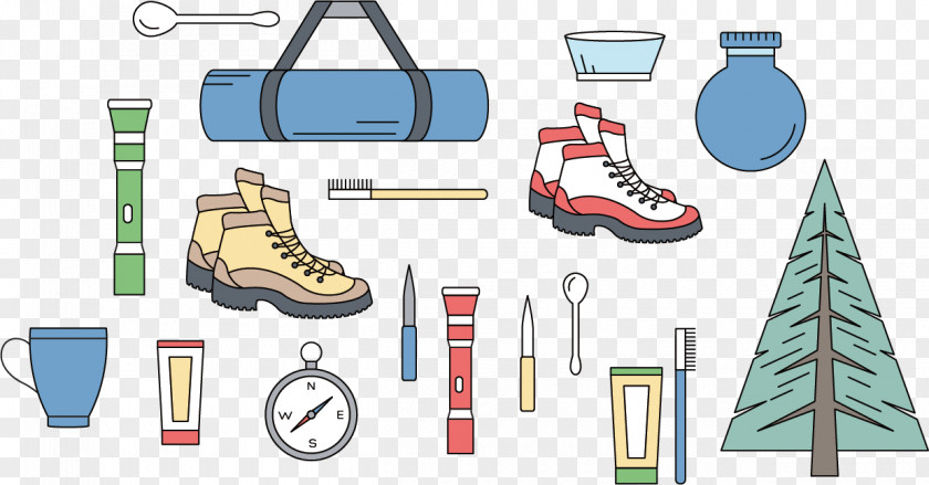 Sporting Goods Shoes Backpack Posters Element Camping Poster Illustration PNG