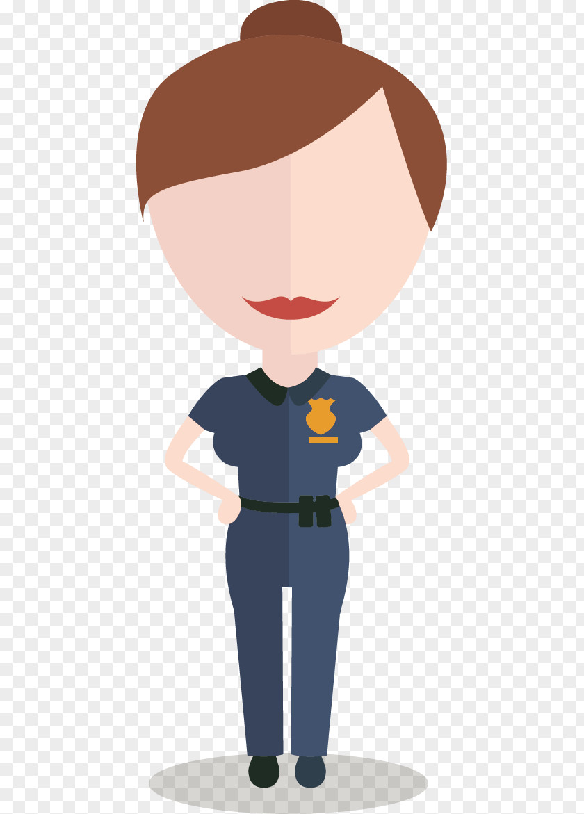 A Woman In Uniform Police Officer Cartoon PNG