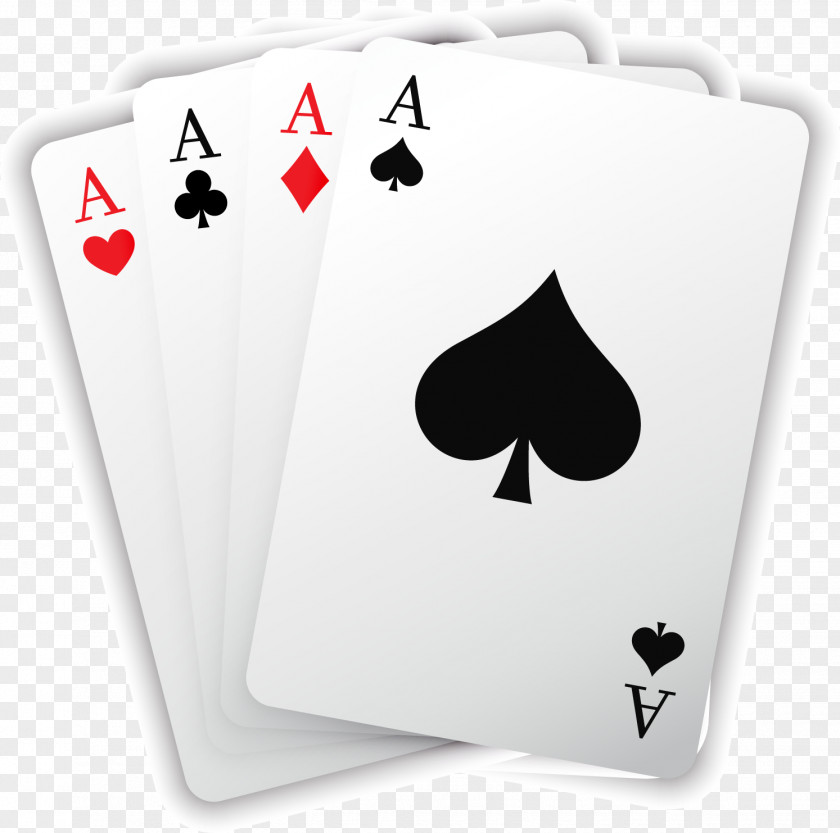 Playing Card Game Poker Casino PNG card game Casino, A four-color cards , four ace playing clipart PNG