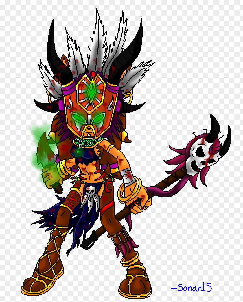 Witch Doctor Demon Illustration Cartoon PNG