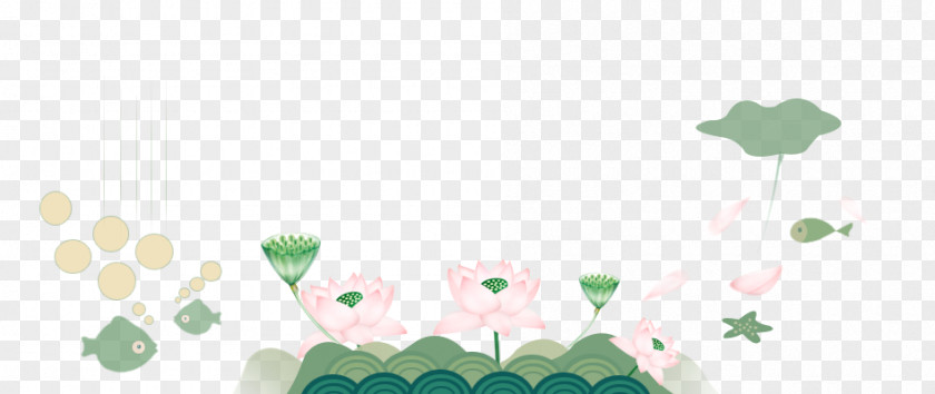Cartoon Poster Lotus Decoration Pattern Clip Art PNG