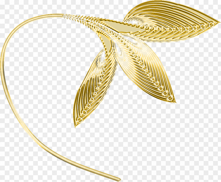 Decorative Gold Leaf Clip Art PNG