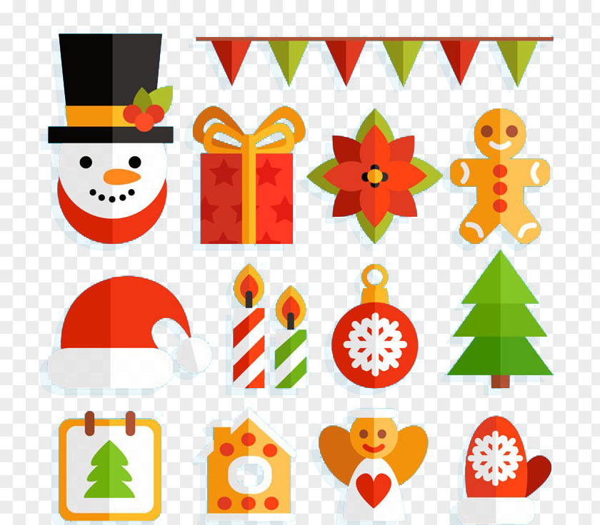 Free Christmas Snowman Buckle Material Santa Claus Ornament Tree Clip Art PNG