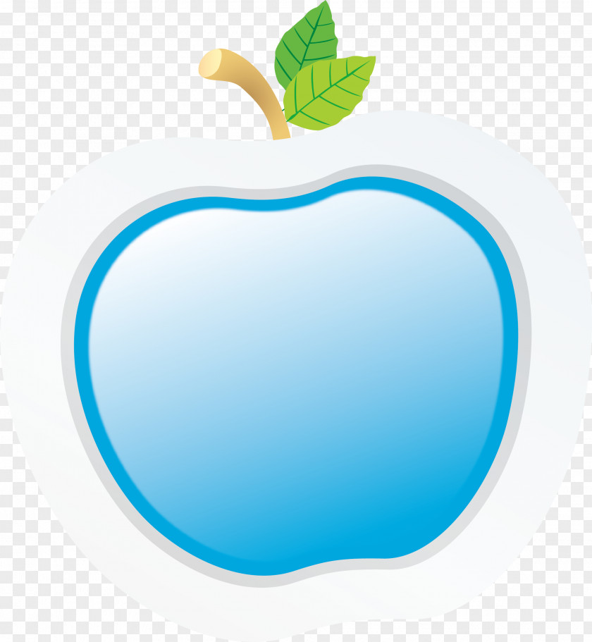 Vector Hand-painted Blue Apple PNG