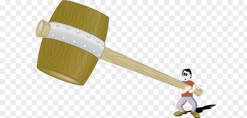 People Hold A Sledgehammer Vector Cartoon PNG