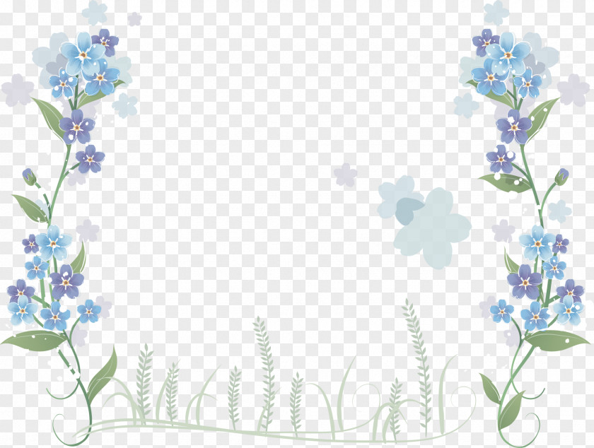 Teal Frame Flower Blue Clip Art PNG