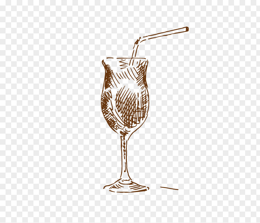 Hand-painted Cocktail Wine Glass Drawing Cup Cartoon PNG