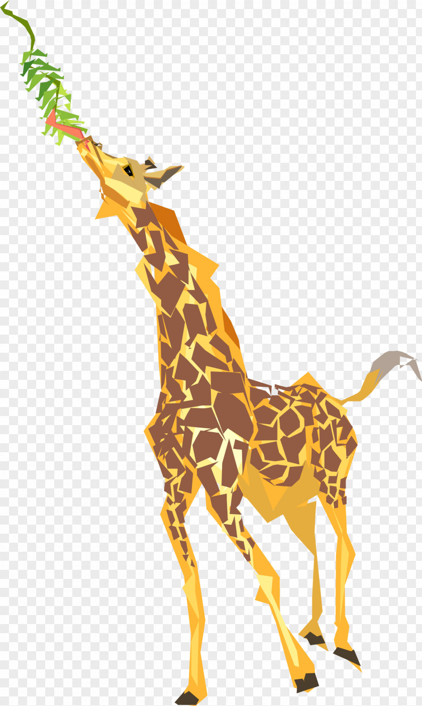 Animated Giraffe Cliparts Eating Leaf Clip Art PNG