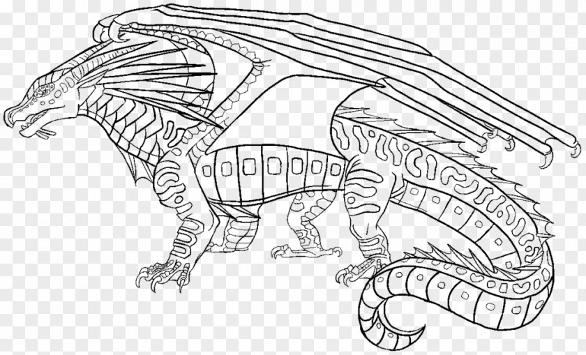 Dragon Wings Of Fire Coloring Book PNG