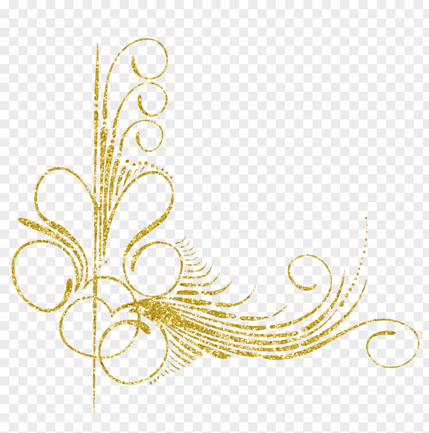 Gold Decorative Motifs Motif Feather Ornament PNG