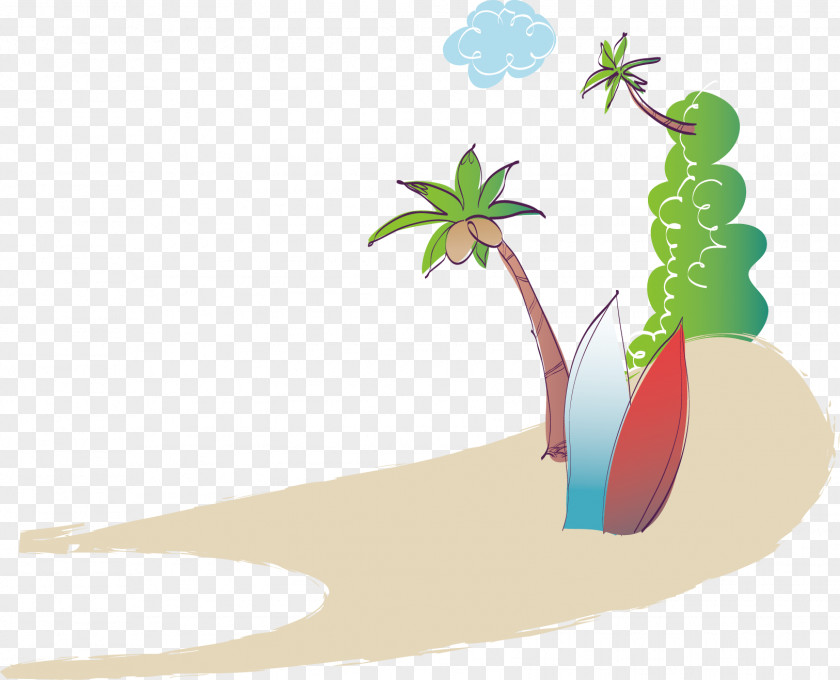 Palm Beach Vector Elements Suitcase Baggage PNG