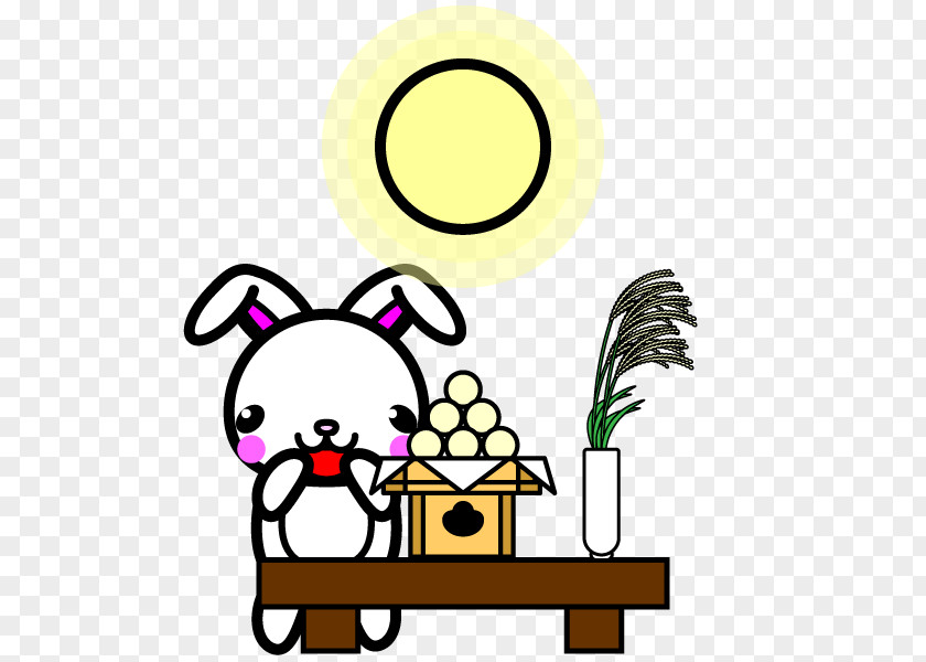 Rabbits Eat Moon Cakes Monochrome Painting Rabbit Tsukimi Black And White Clip Art PNG