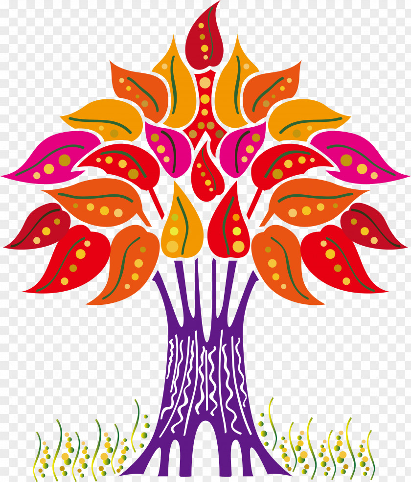 Creative Autumn Tree Illustration PNG