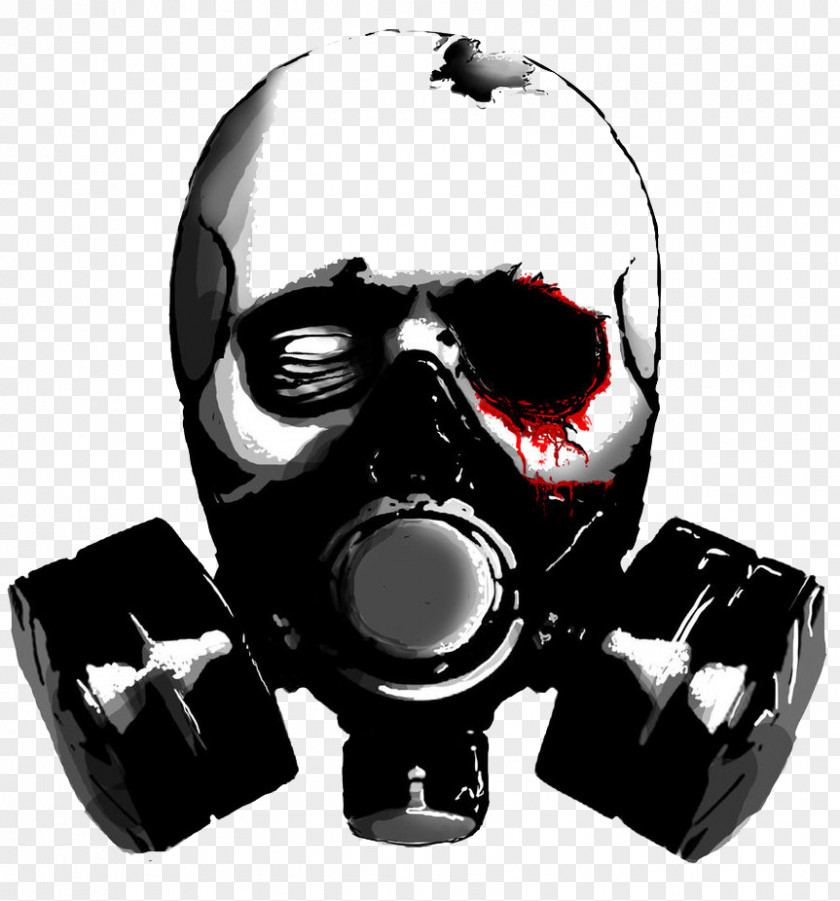 Gas Mask Pic Stencil Skull Drawing PNG
