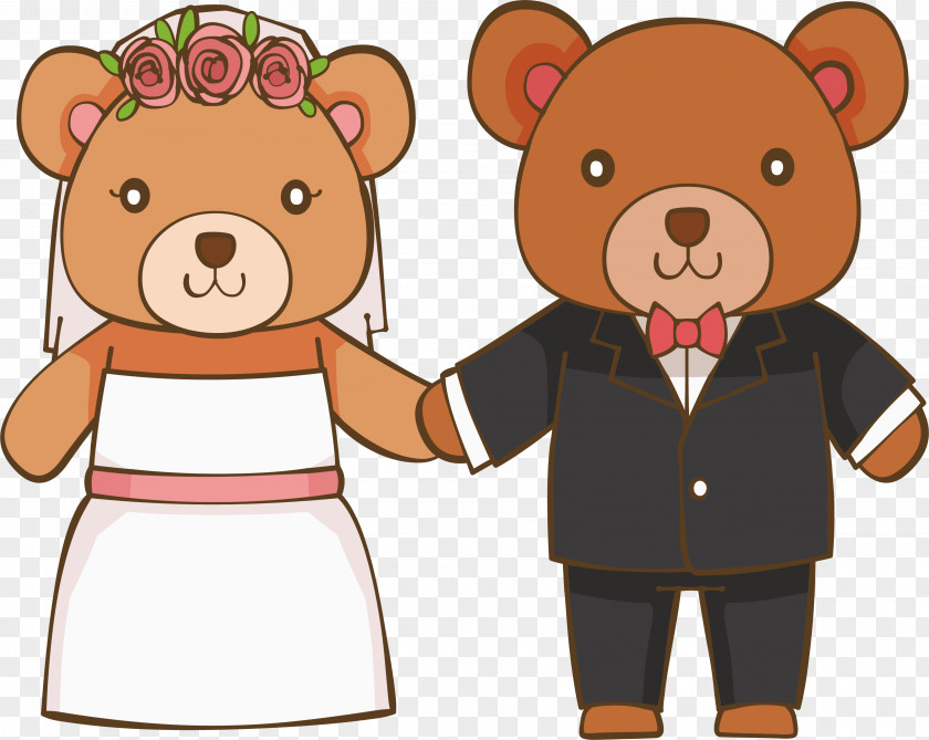 Teddy Bear Marriage Convite Wedding PNG bear Wedding, Lovely married couple clipart PNG