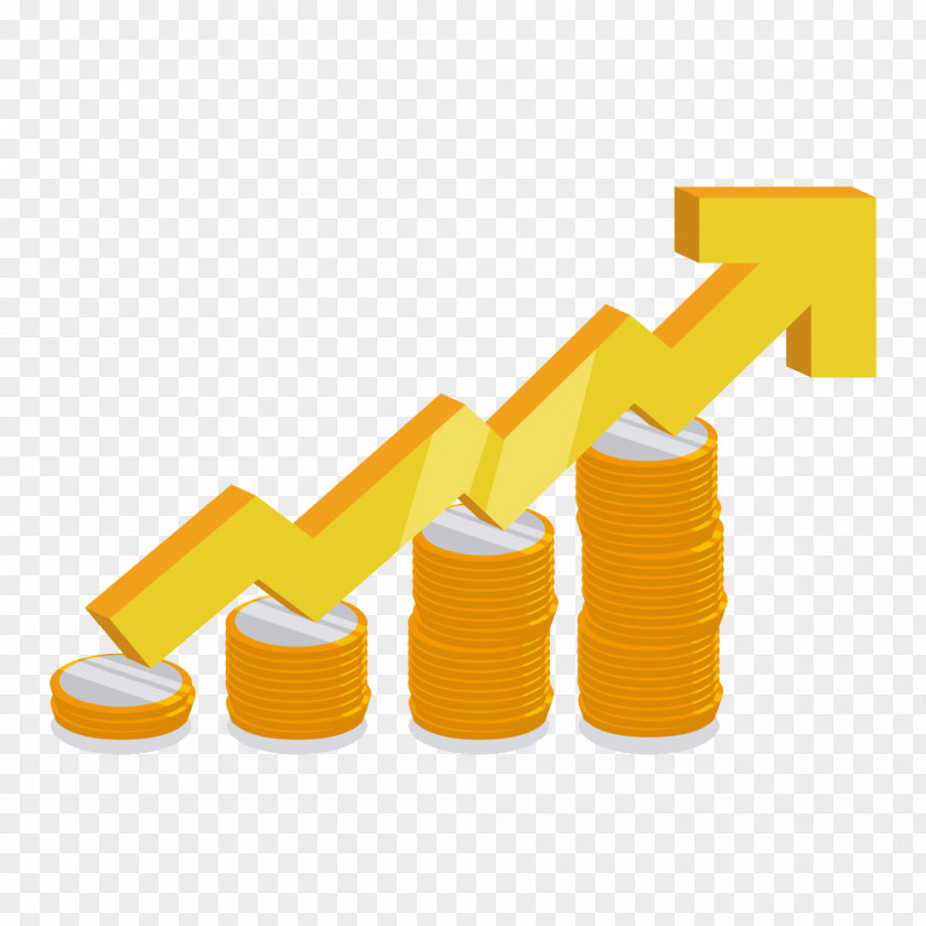 Yellow Up Arrow Investment Chart Stock Illustration PNG