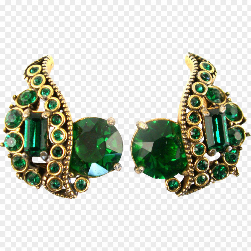 Emerald Earring Body Jewellery PNG