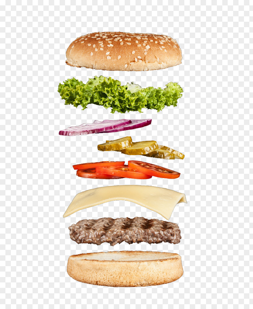 Layered Burger Hamburger Cheeseburger Whopper Buffalo Slider PNG