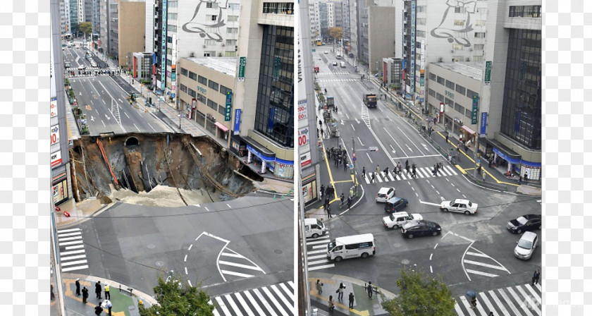 Road Sinkhole Fukuoka Highway Transport PNG