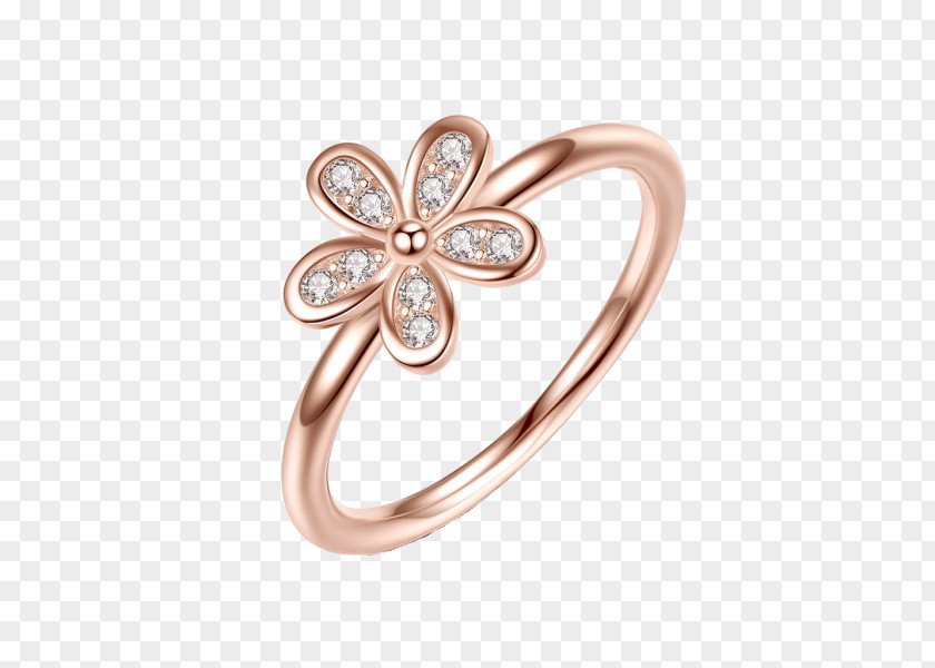 Like Daisy Flower Ring Earring Cubic Zirconia Sterling Silver Jewellery PNG