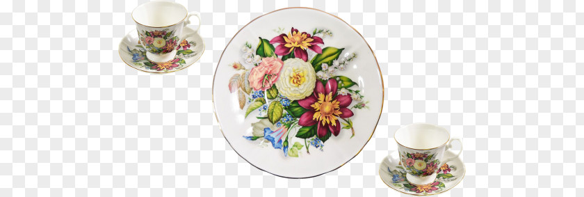 Plate Coffee Cup Cut Flowers Saucer Porcelain PNG