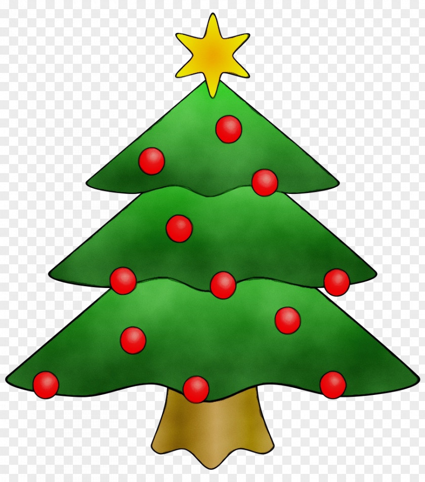 Holly Plant Christmas Tree Watercolor PNG