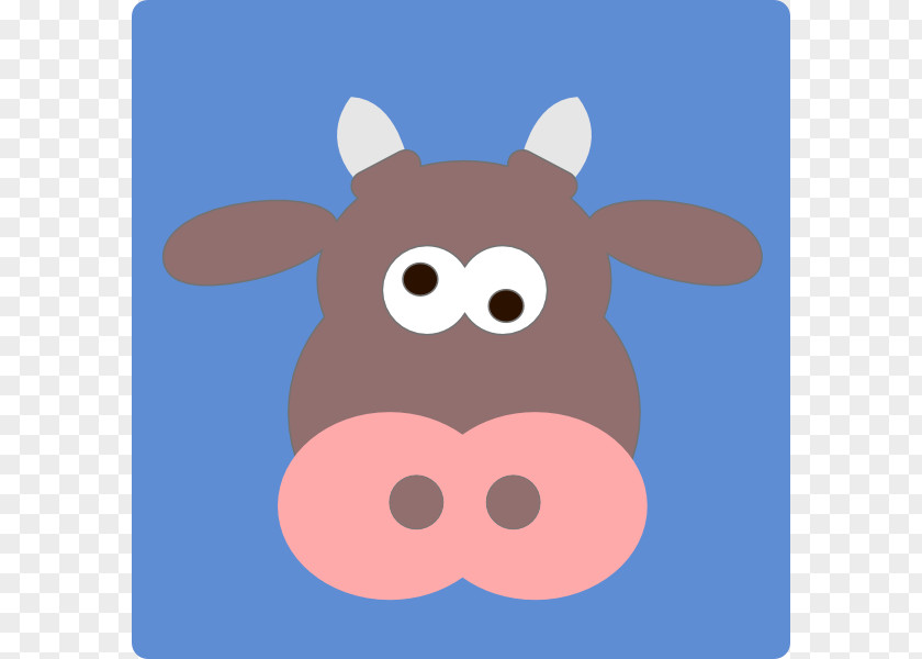 Cartoon Cow Face Cattle Bull Clip Art PNG