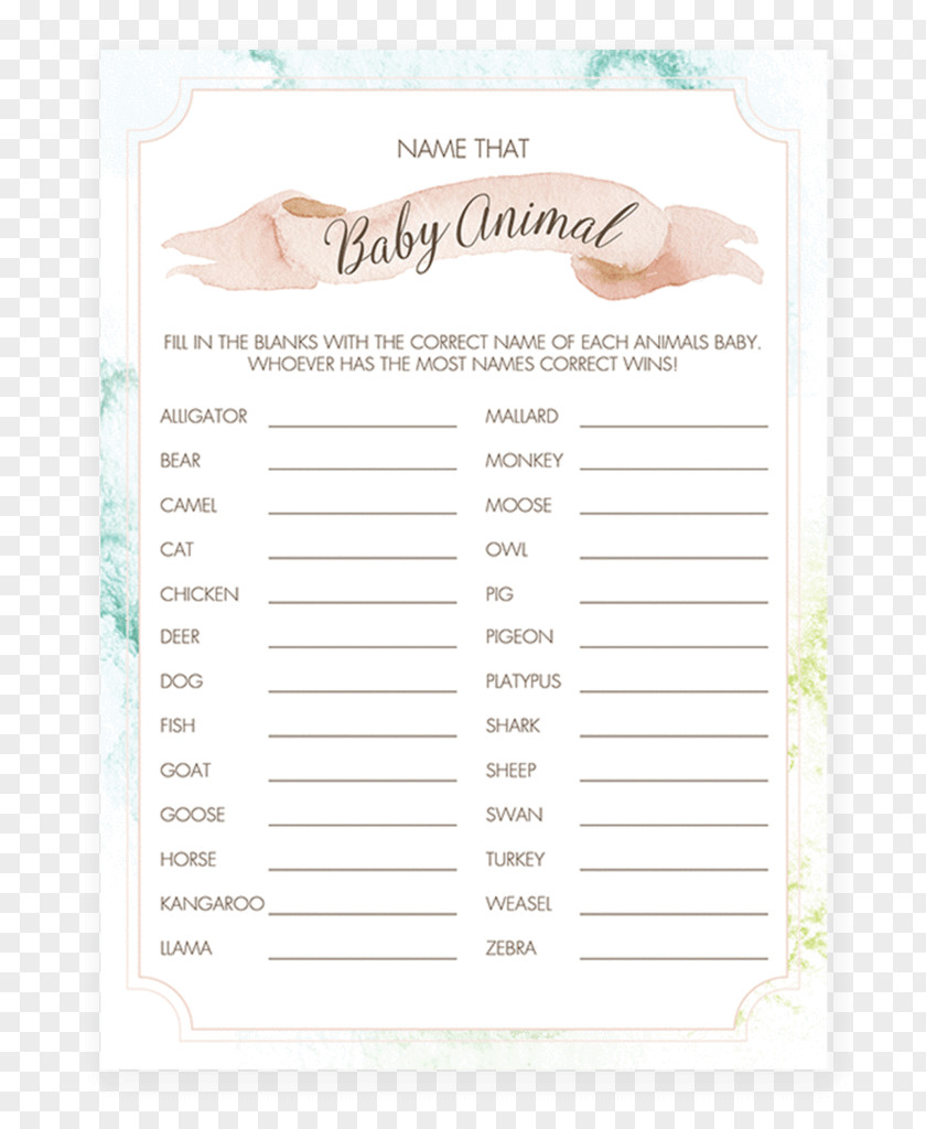 Child Baby Shower Party Game Mother Father PNG