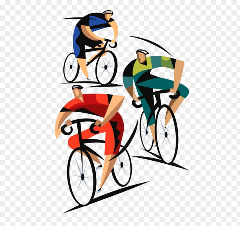 Cartoon Bicycle Race Tour De France Giro DItalia Cycling Poster PNG