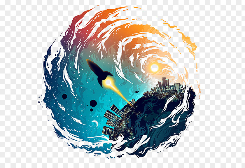 FIG Missile Water Effect T-shirt The Universim Drawing Illustration PNG