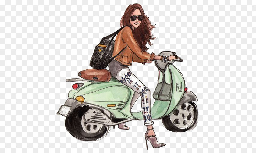 Motorcycle Scooter Vespa Drawing Illustration PNG