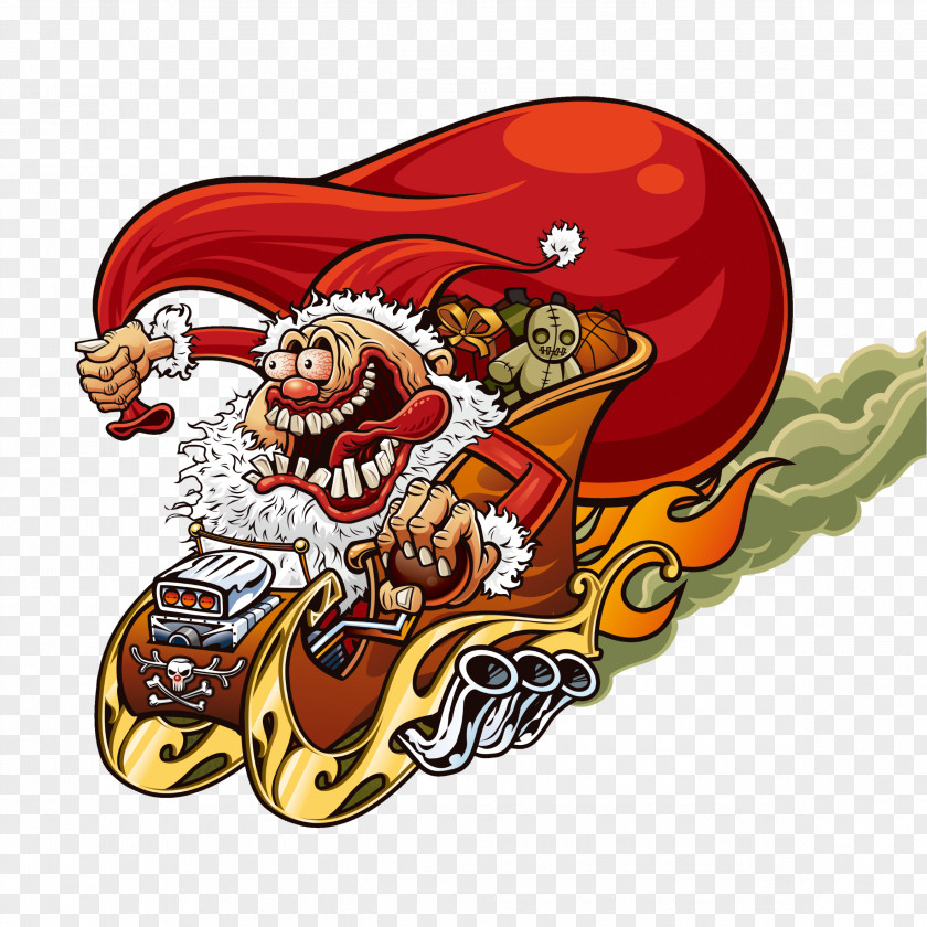 Funny Santa Claus Christmas Wallpaper PNG