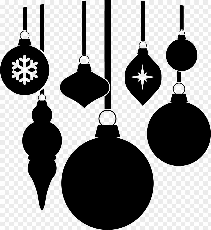 Ornaments Clipart Black And White Christmas Ornament Clip Art PNG