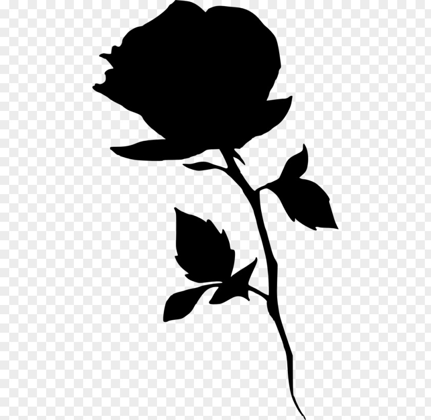 Rose Silhouette Black And White Clip Art PNG