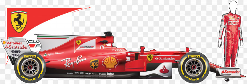 Ferrari Formula Racing One Car SF70H 2017 World Championship PNG