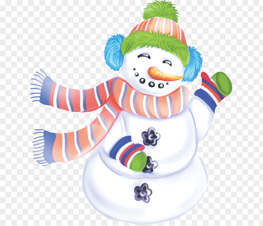 Free Hand-painted Color Cartoon Snowman Pull Material Winter Illustration PNG
