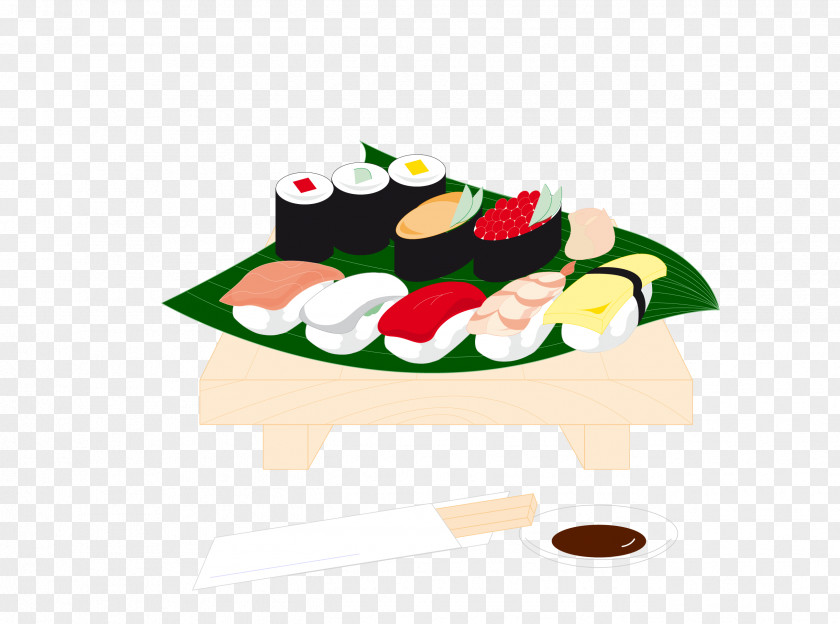 Vector Color Cartoon Japanese Cuisine Element Sushi PNG